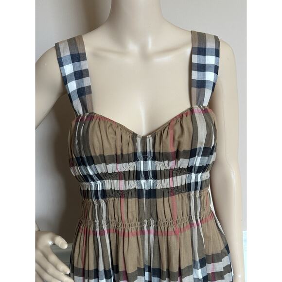 Burberry Delilah Women’s Toupe Brown Check Dress 4 US (38 Euro) 8099412 NWT $820 - Picture 4 of 14